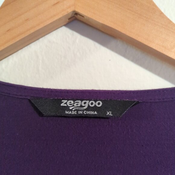 Zeagoo Short SleeveV-Neck Ruched Blouse, Size XL - Picture 3 of 7